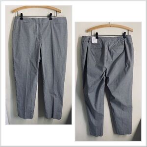 Talbots NEW Gingham Chatham Ankle Pant Black White size 16W